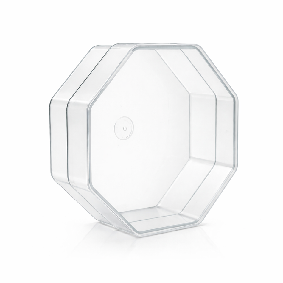 Acryl-Dose sechseckig 85×85×50 mm – hohe Design-DIY-Dose