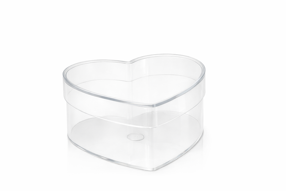 Acryl-Dose Herzform 100×100×50 mm – romantische DIY-Dekodose