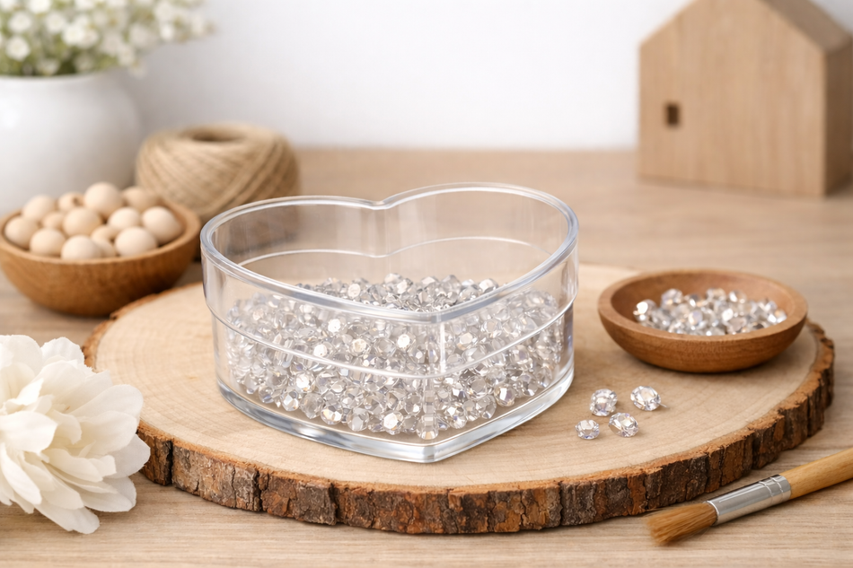 Acryl-Dose Herzform 100×100×50 mm – romantische DIY-Dekodose