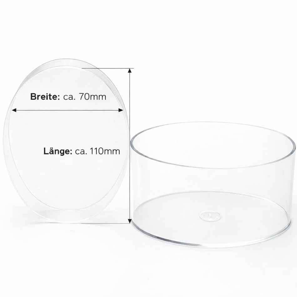 Acryl-Dose oval 110×70×50 mm – elegante DIY- & Dekodose