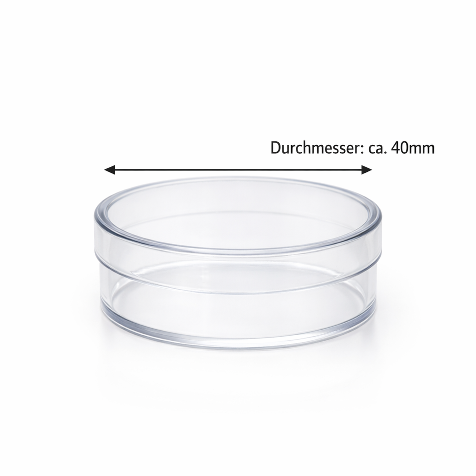 Acryl-Dose rund Ø 40 mm · Höhe 15 mm – flache Mini-Dose für feine DIY-Ideen