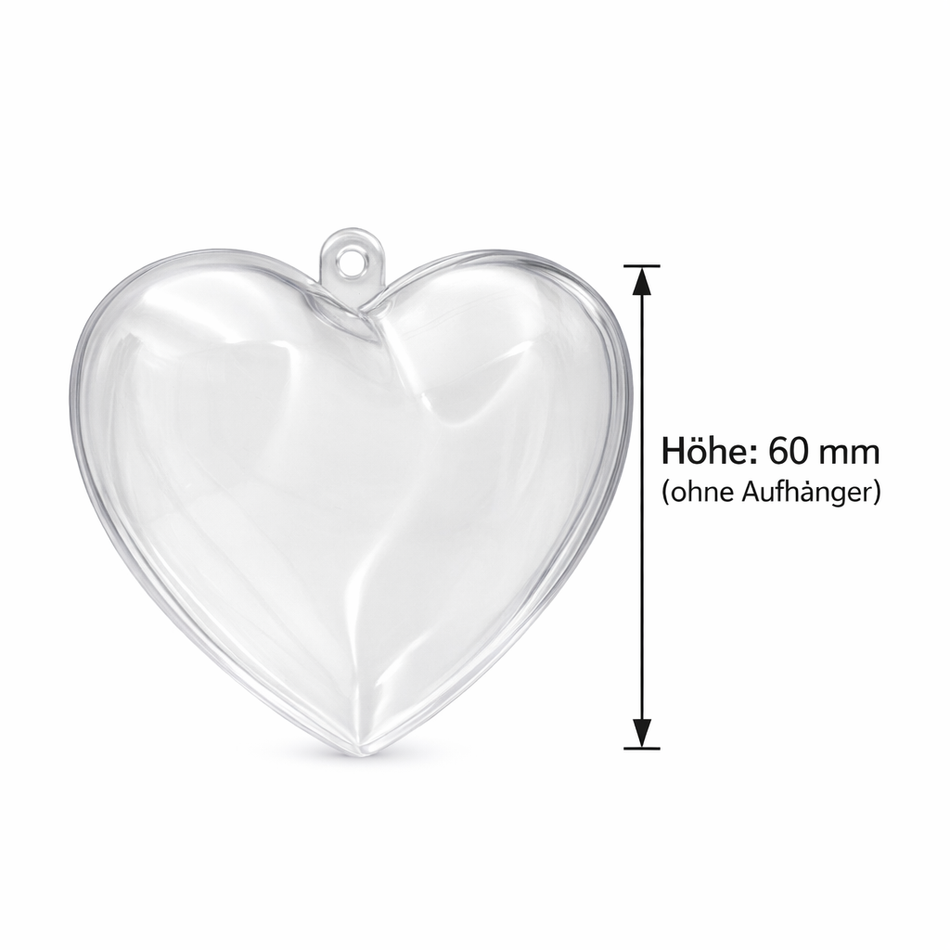 Acryl-Herz 60 mm – filigranes DIY-Herz