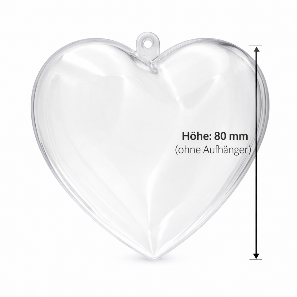 Acryl-Herz 80 mm – vielseitige Bastel- & Dekofigur