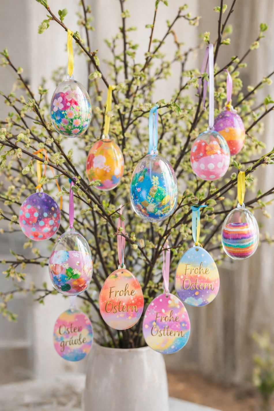 Bastelset Osterstrauß – Acryleier & Malscheiben zum Gestalten